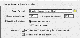 mise en forme de la carte du site