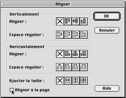 alignement de l'animation